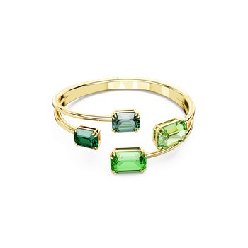 Millenia bangle, Octagon cut, Green, Gold-tone plated 5671246