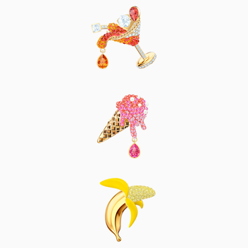 No Regrets Brooch Set, Multi-colored, Gold-tone plated 5468254