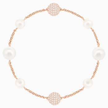Swarovski Remix Collection Round Pearl Strand, White, Rose-gold tone plated 5373260