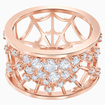 Precisely Motif Ring, White, Rose-gold tone plated 5496490