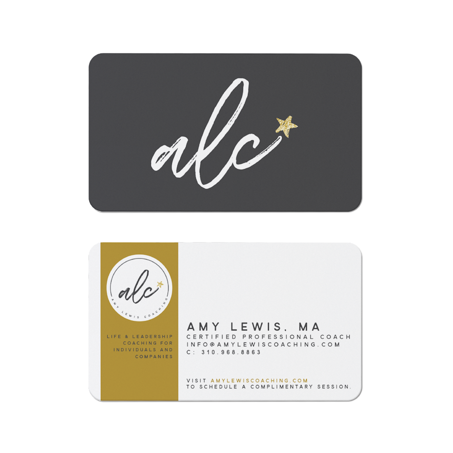 Business cards trends 2020 example: alc coaching business card