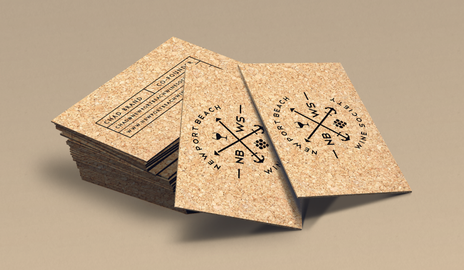 Business cards trends 2020 example: cork business card with texture