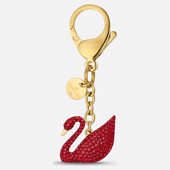 Swan Bag charm, Red, Gold-tone plated 5526754