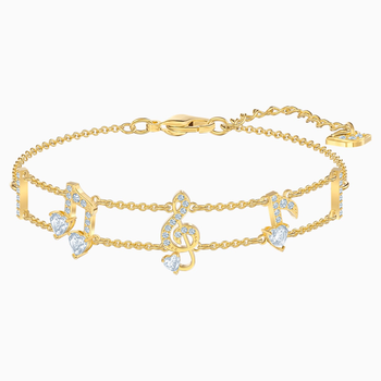 Pleasant Bracelet, White, Gold-tone plated 5491658