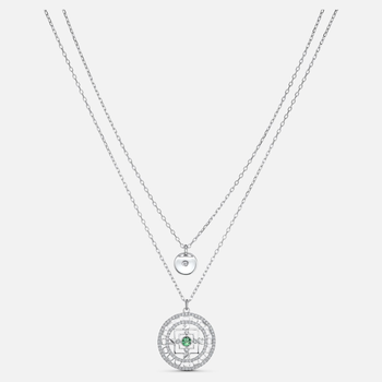 Swarovski Symbolic Mandala Necklace, White, Rhodium plated 5541987