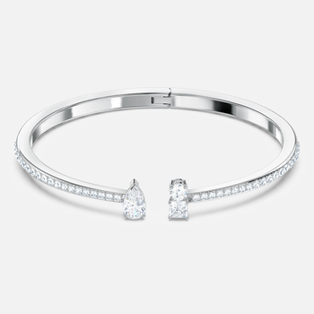 Attract cuff, Mixed cuts, White, Rhodium plated 5572664