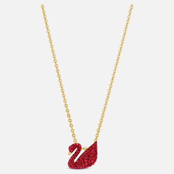 Iconic Swan Pendant, Small, Red, Gold-tone plated 5527407