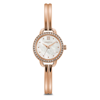 Caravelle Rose tinted Bangle watch 570-104-378