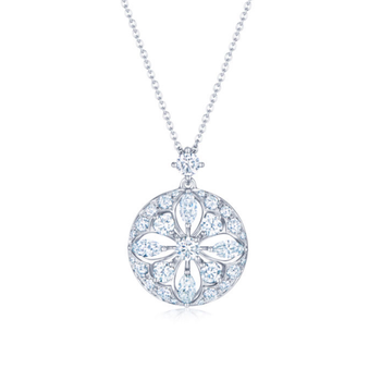 Round and Marquise Diamond Star Necklace 395-38-584