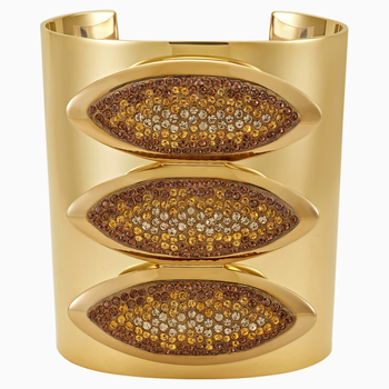 Evil Eye Statement Cuff, Brown, Gold-tone plated 5515328