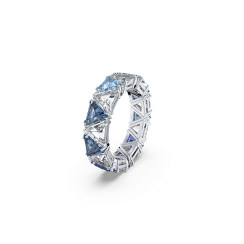 Ortyx cocktail ring, Triangle cut, Blue, Rhodium plated 5608527